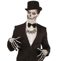 Náhrdelník s lebkami halloweenský